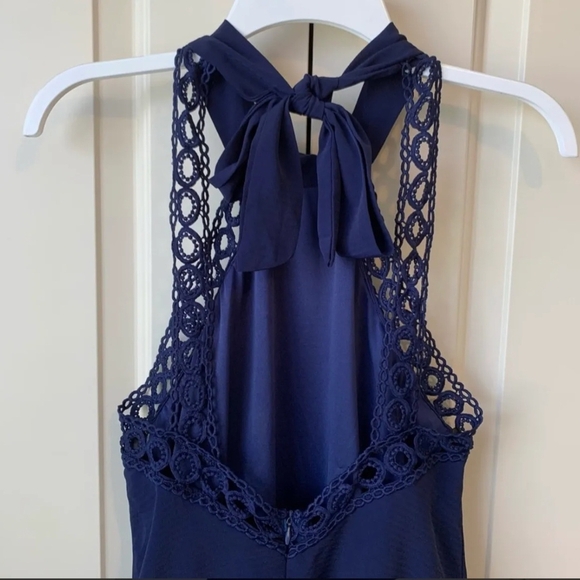 Lulu's Blue A-line Halter Cocktail Dress - Picture 6 of 8